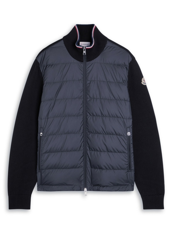 Photo: Moncler Quilted Shell and Knit Jacket Navy