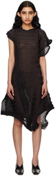 ISSEY MIYAKE Black Sheer Moving Knit Midi Dress