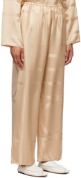 Totême Beige Silk Monogram PJ Lounge Pants