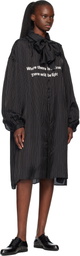 YOHJI YAMAMOTO Black Message Scarf Shirt