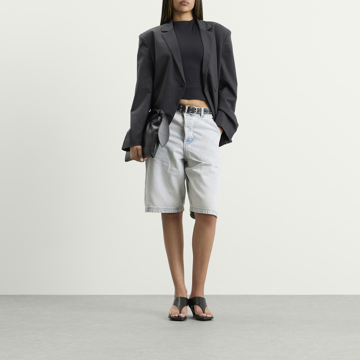 Won Hundred Women's Anora Blazer in Dark Grey Melange