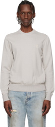 BOSS Gray Logo-Label Cotton & Cashmere Sweater