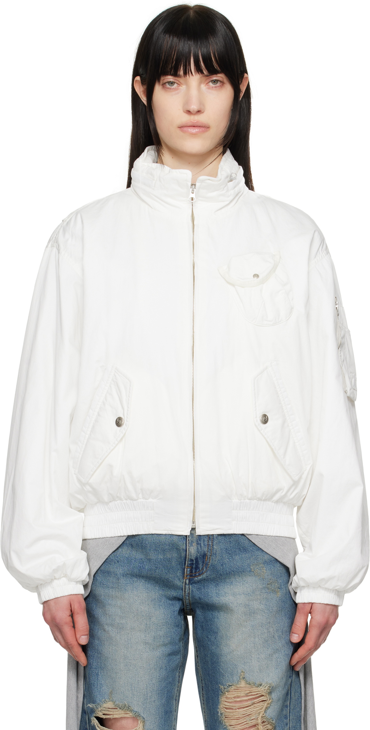 OPEN YY Black Paneled Bomber Jacket OPEN YY