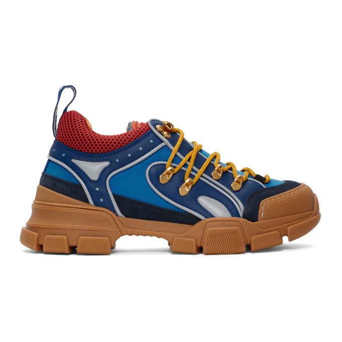 Photo: Gucci Blue and Tan Flashtrek Sneakers