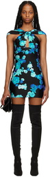 Coperni Black & Blue Cutout Minidress