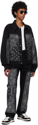 AMIRI Black & Gray Bandana Jacquard Denim Jacket