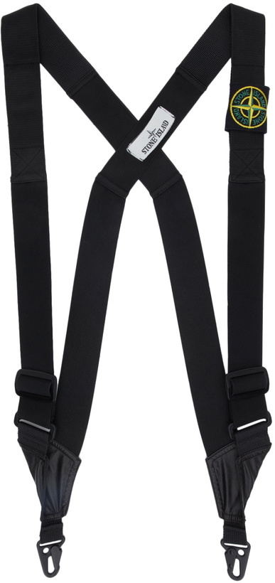 Photo: Stone Island Black Logo Suspenders