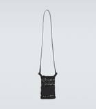 Jil Sander - Leather-trimmed crochet crossbody bag