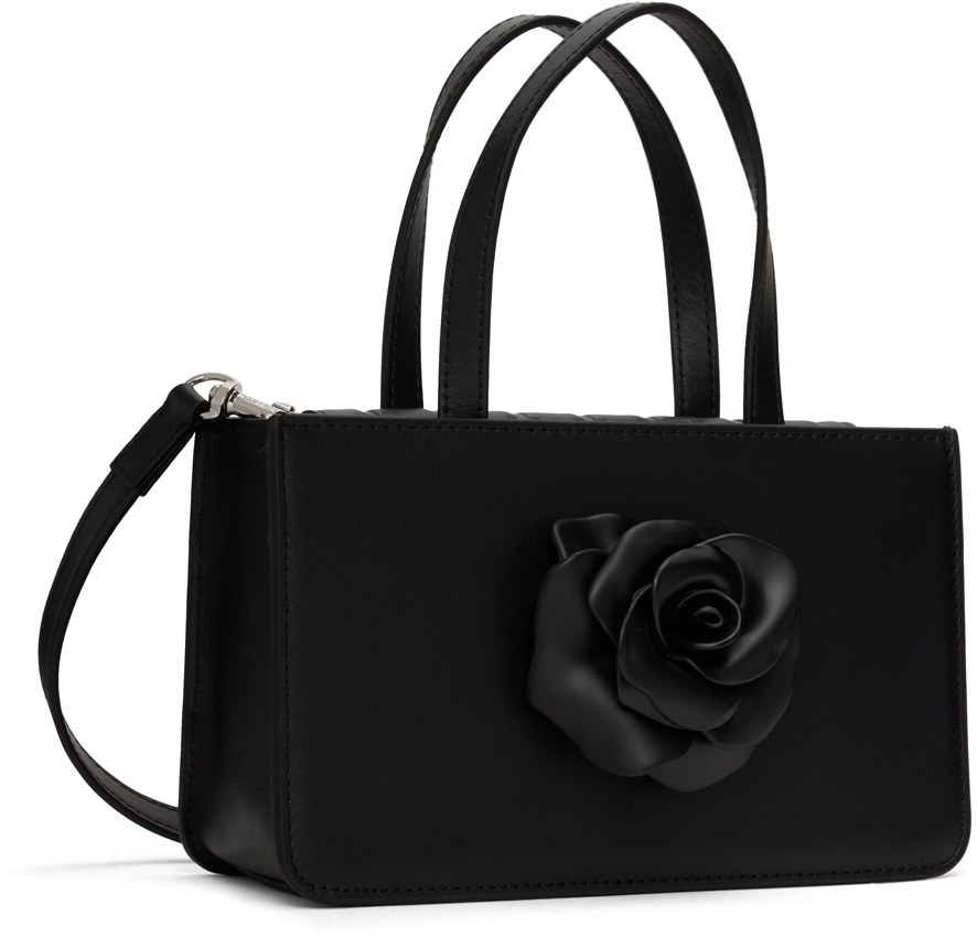 Puppets and Puppets Black Small Rose Bag