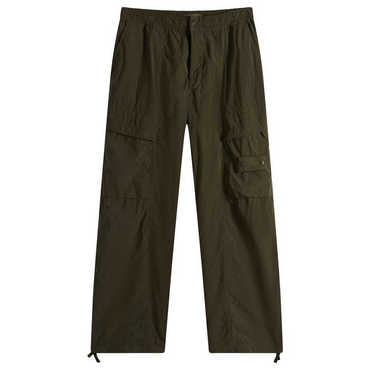 Stone Island Men's Ghost Nylon Smerigliato Cargo Trousers in Military Green