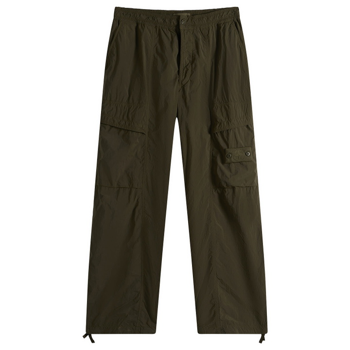 Photo: Stone Island Men's Ghost Nylon Smerigliato Cargo Trousers in Military Green