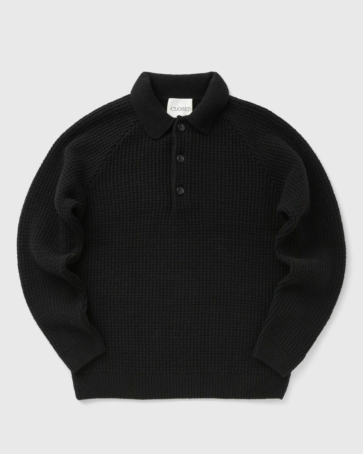 CLOSED KNITTED POLO Black Men
