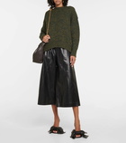 Loewe High-rise leather culottes