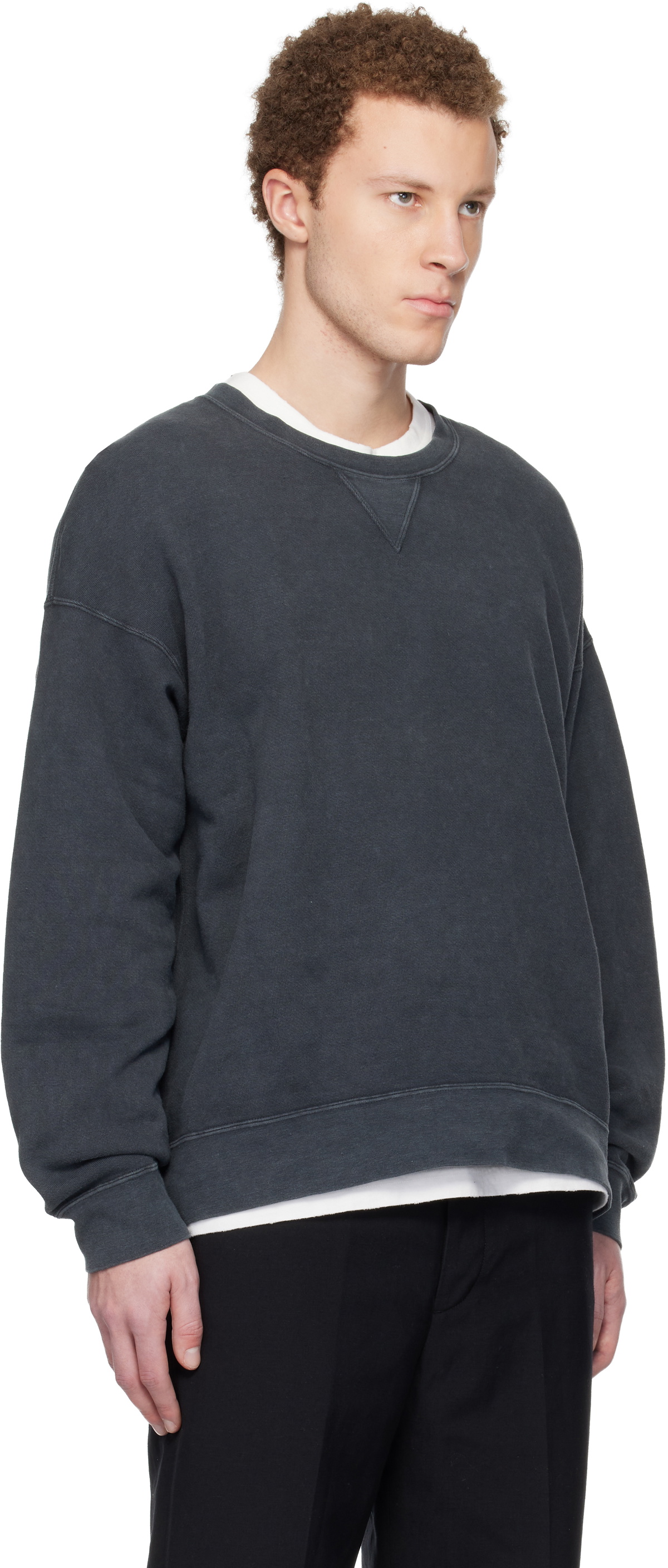 visvim Black Jumbo SB L/S DMGD Sweatshirt Visvim