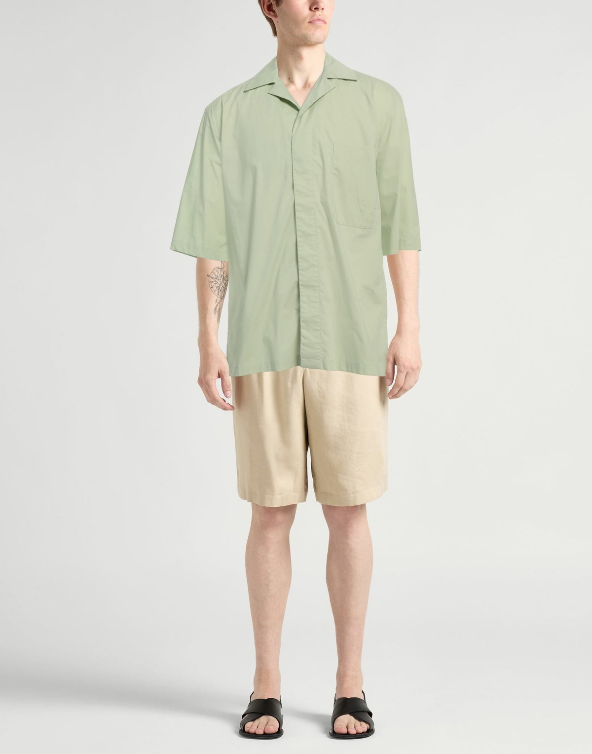Roberto Collina Mens Shirt Light in Green