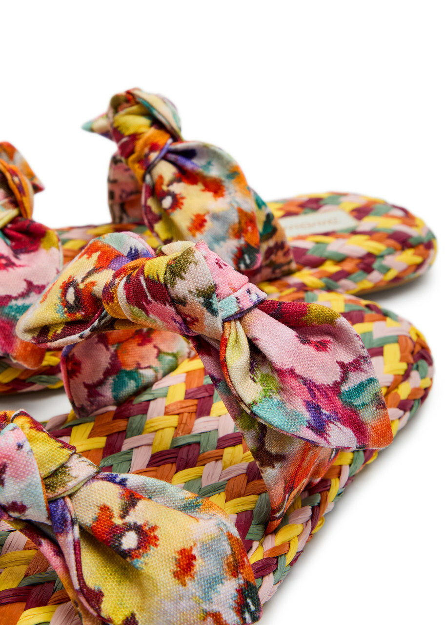 Zimmermann Carousel Printed Raffia Sliders Multicoloured