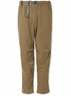 And Wander - Straight-Leg Belted Piqué Climbing Trousers - Brown