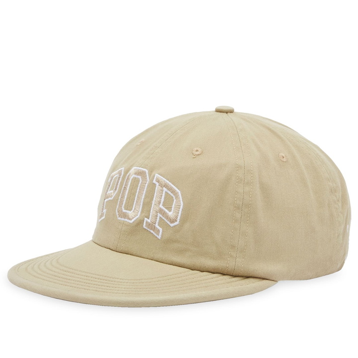 Photo: Pop Trading Company Men's Arch Logo Flexfoam 6 Panel Cap in White Pepper 