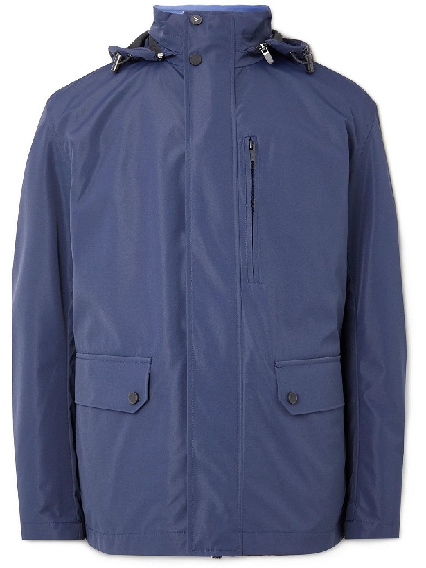 Photo: Hugo Boss - Cemalo Convertible Coated-Shell Hooded Jacket - Blue