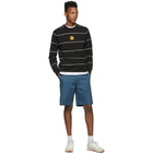 Noah NYC Black Stripe Flower Long Sleeve T-Shirt