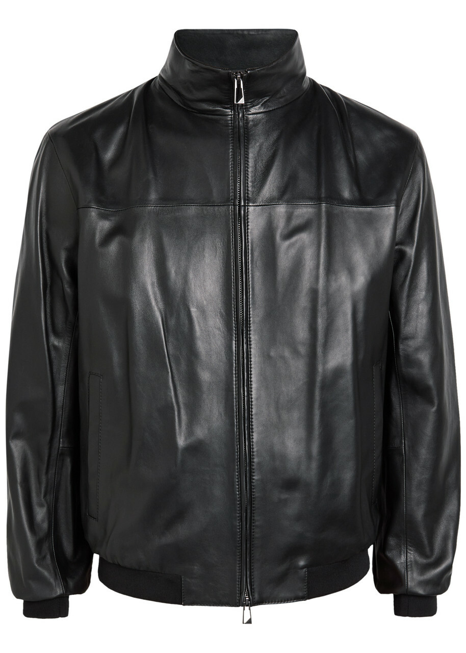 EMPORIO ARMANI - Leather Blouson Jacket Emporio Armani