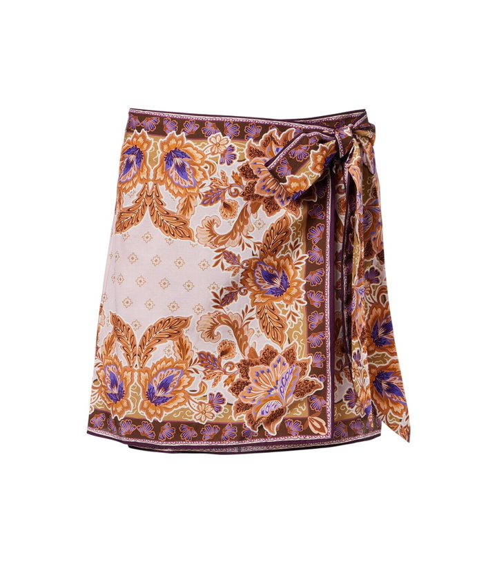 Photo: Alexandra Miro Lorelei printed cotton and silk wrap skirt