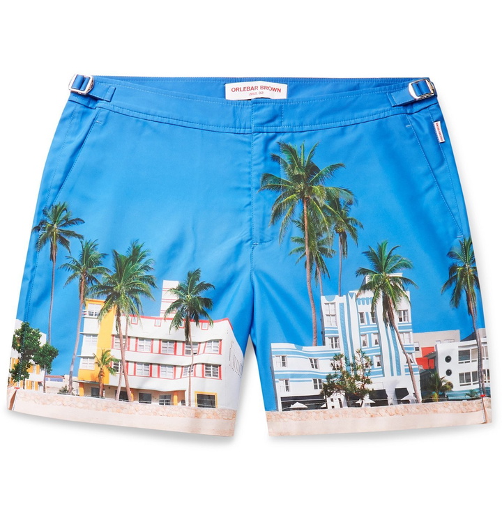 Photo: Orlebar Brown - Bulldog Mid-Length Printed Swim Shorts - Blue