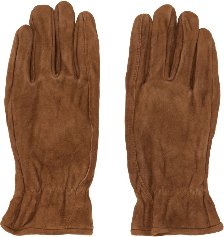 Photo: COOR Brown Goatskin Pleated Washed Gloves
