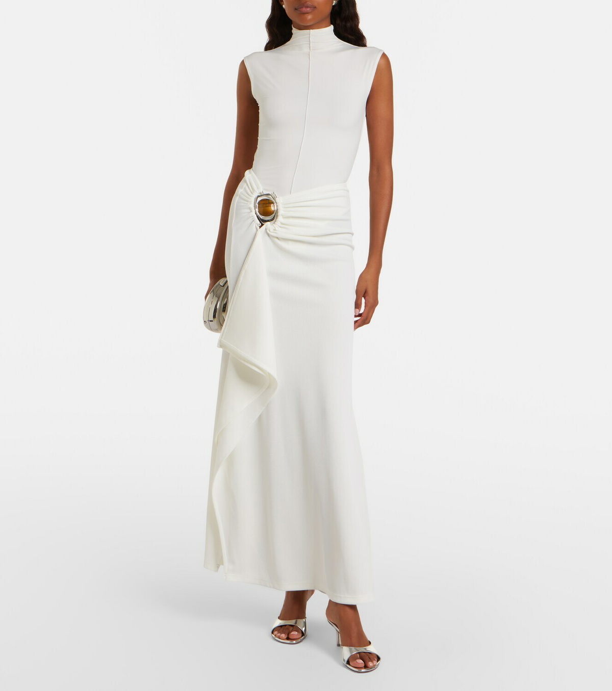 Christopher Esber Occhio embellished jersey maxi skirt
