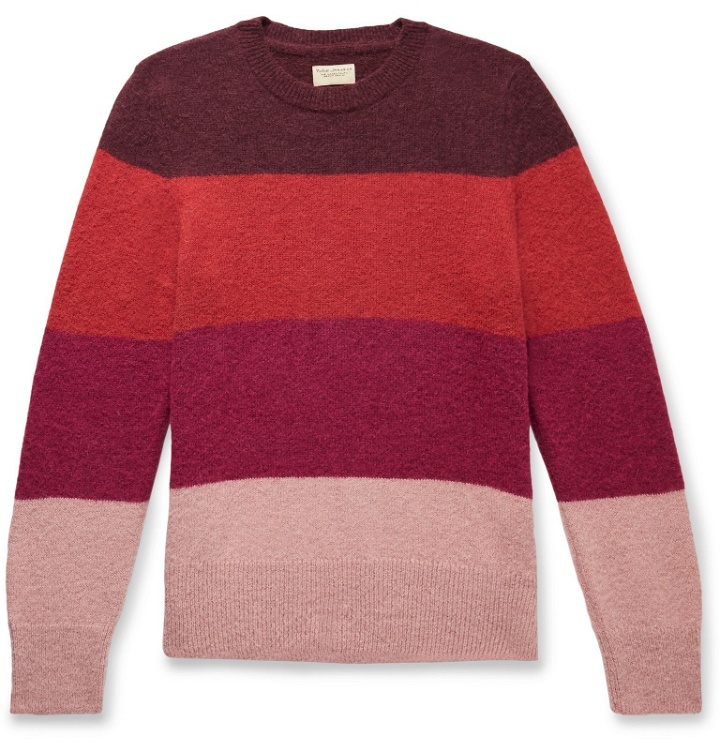 Photo: Nudie Jeans - Hampus Striped Knitted Sweater - Pink