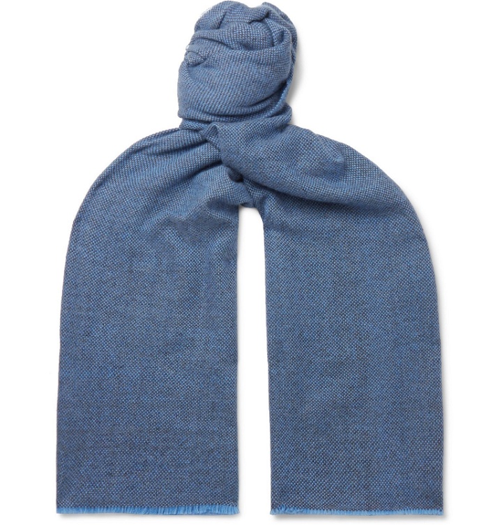 Photo: Anderson & Sheppard - Fringed Cashmere Scarf - Gray