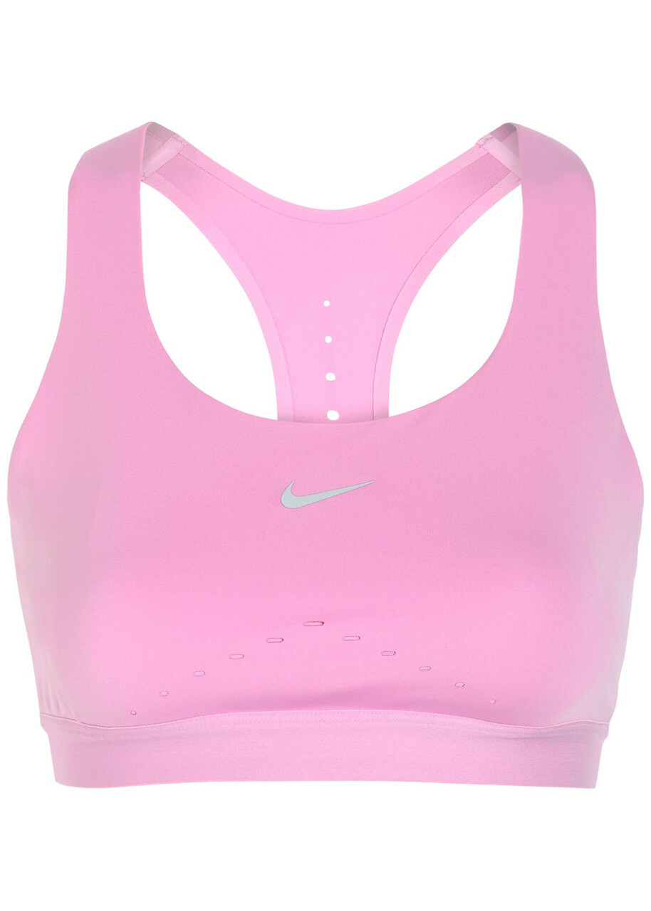 Nike Swift Logo Stretch-jersey Sports bra Pink