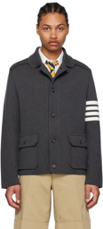 Thom Browne Gray 4-Bar Jacket