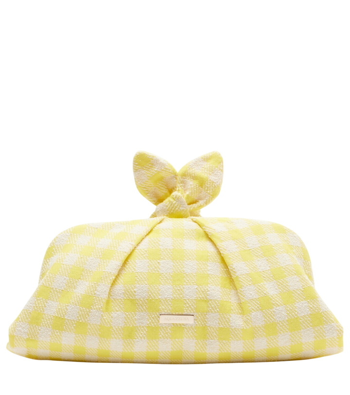 Photo: Aquazzura Bow Tie bow-detail checked clutch