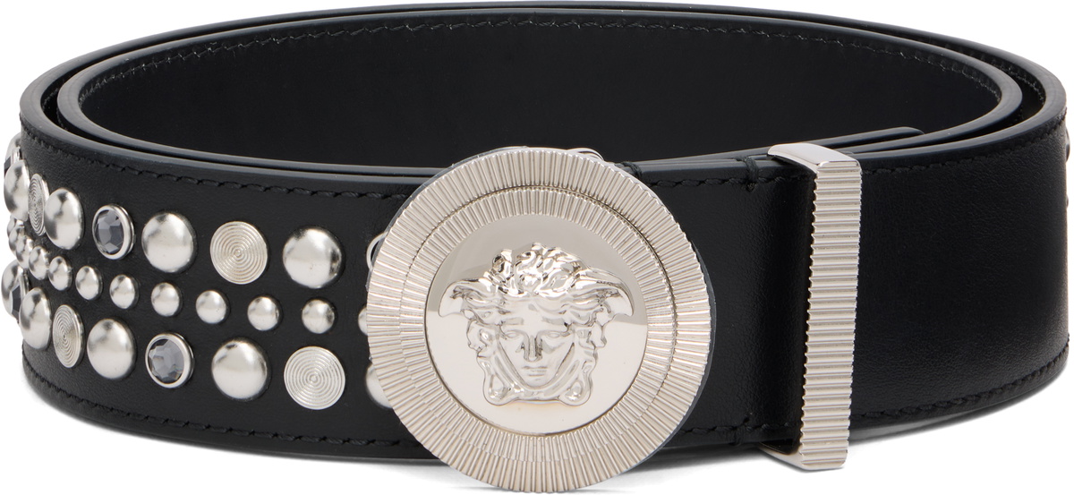 Versace Black Medusa Biggie Leather Belt