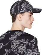 Versace Jeans Couture Black & Gray Printed Chain Cap