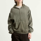 ROA Men's Bee Sun Faded Waffle Zip Up Hoodie in Olive