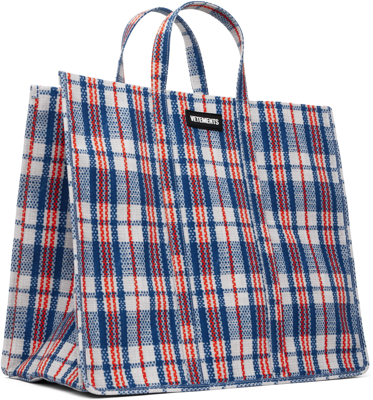 VETEMENTS Blue Barbes Shopper Tote