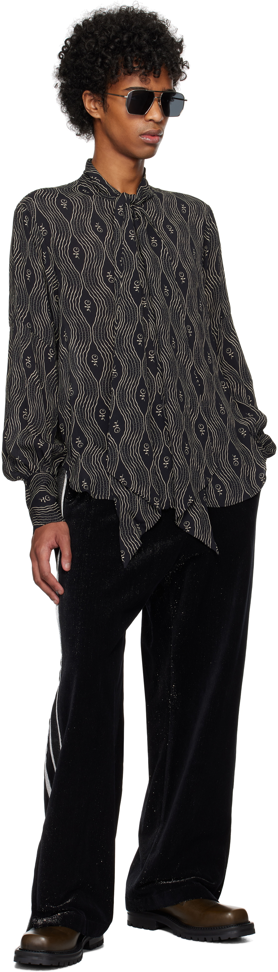 Anna Sui Black Printed Shirt