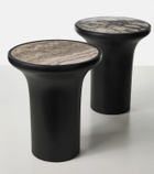 101 Copenhagen Trumpet Tall travertine side table