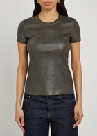 Stouls 05 Stretch-leather T-shirt Grey