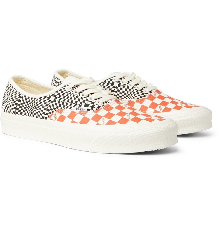 Photo: Vans - OG Authentic LX Checked Canvas Sneakers - White