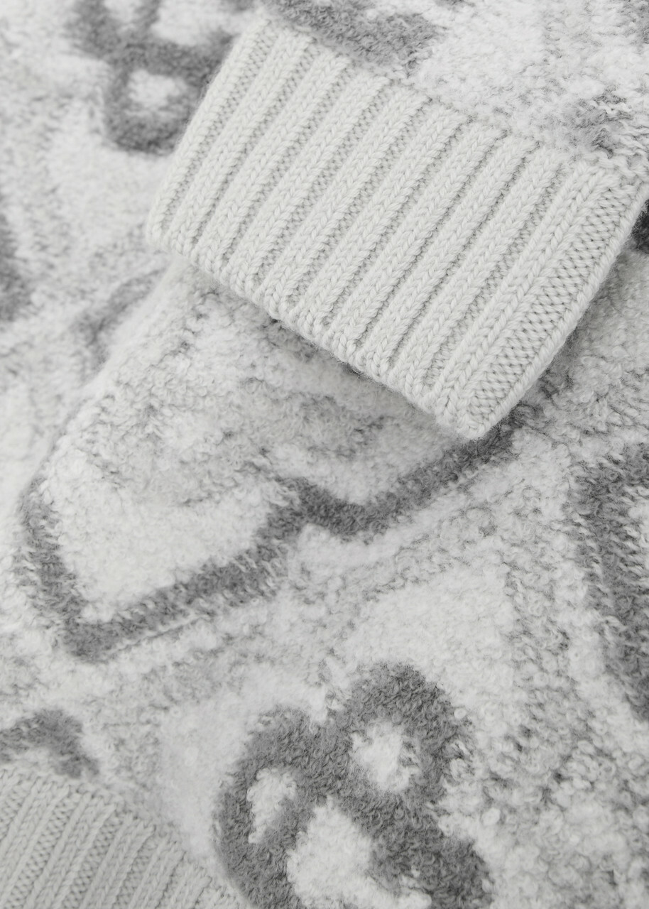 Casablanca Logo-intarsia Wool-blend Jumper Grey