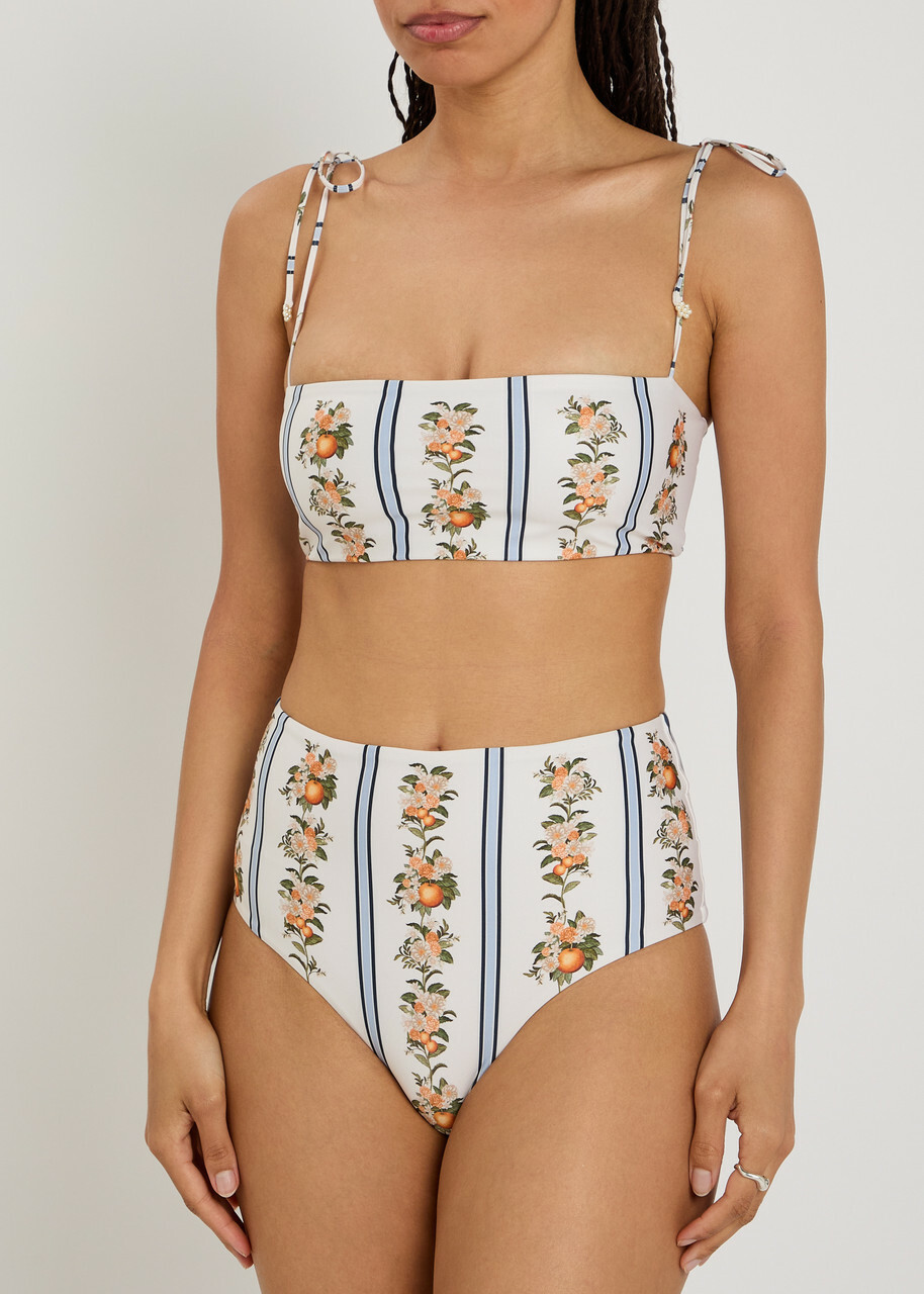 Agua BY Agua Bendita Magenta Floral-print Bikini Briefs Multicoloured