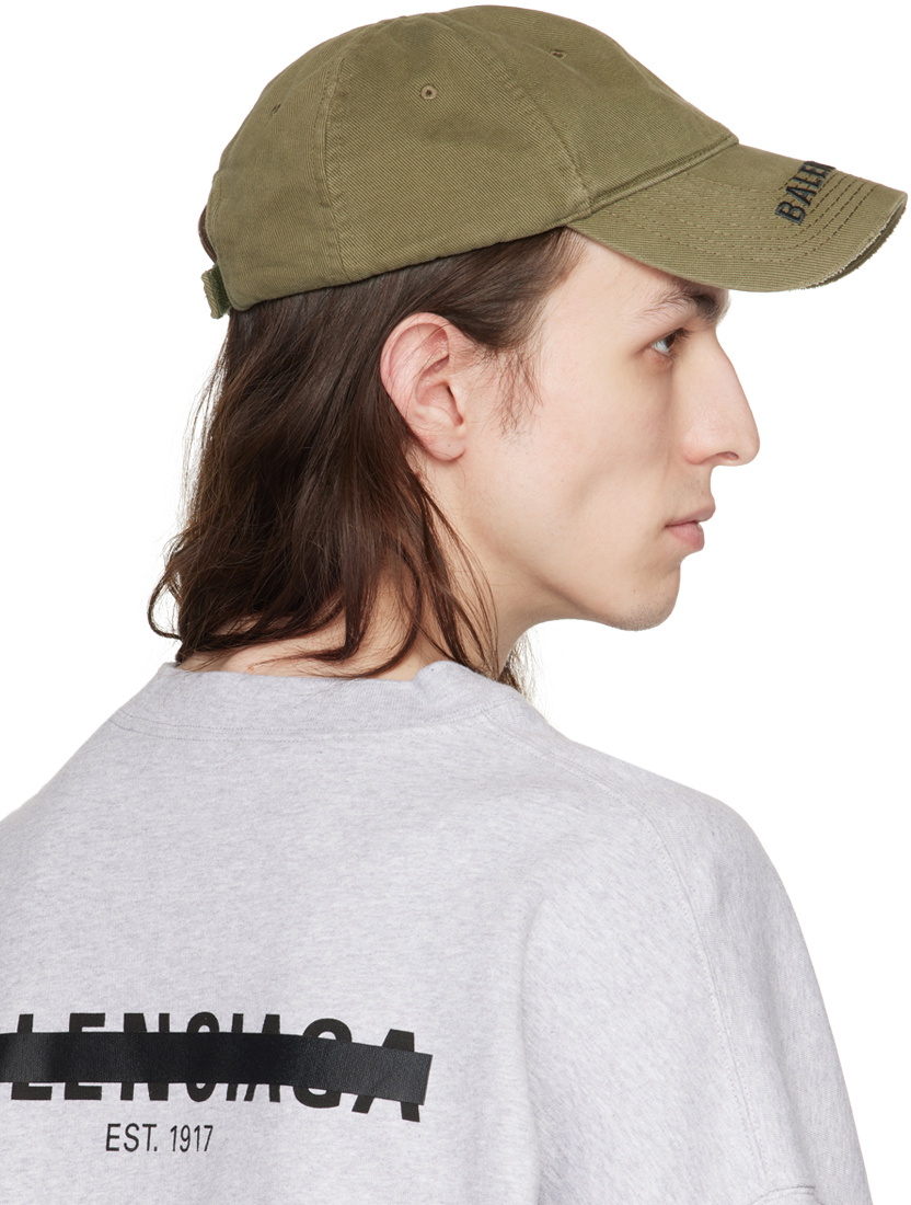 Balenciaga Khaki Logo Visor Cap