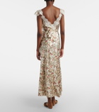 Dôen Fiona lace-trimmed silk midi dress