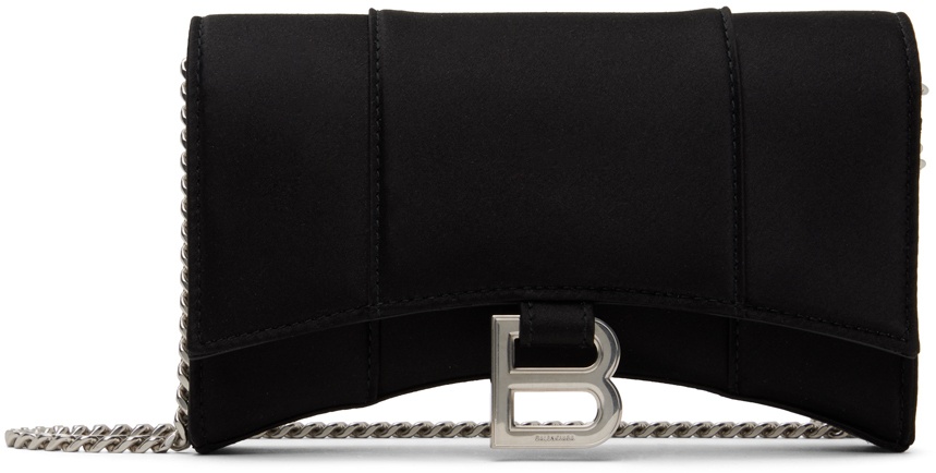 Photo: Balenciaga Black Hourglass Wallet On Chain Bag