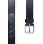 Mr P. - 3cm Navy Leather Belt - Blue