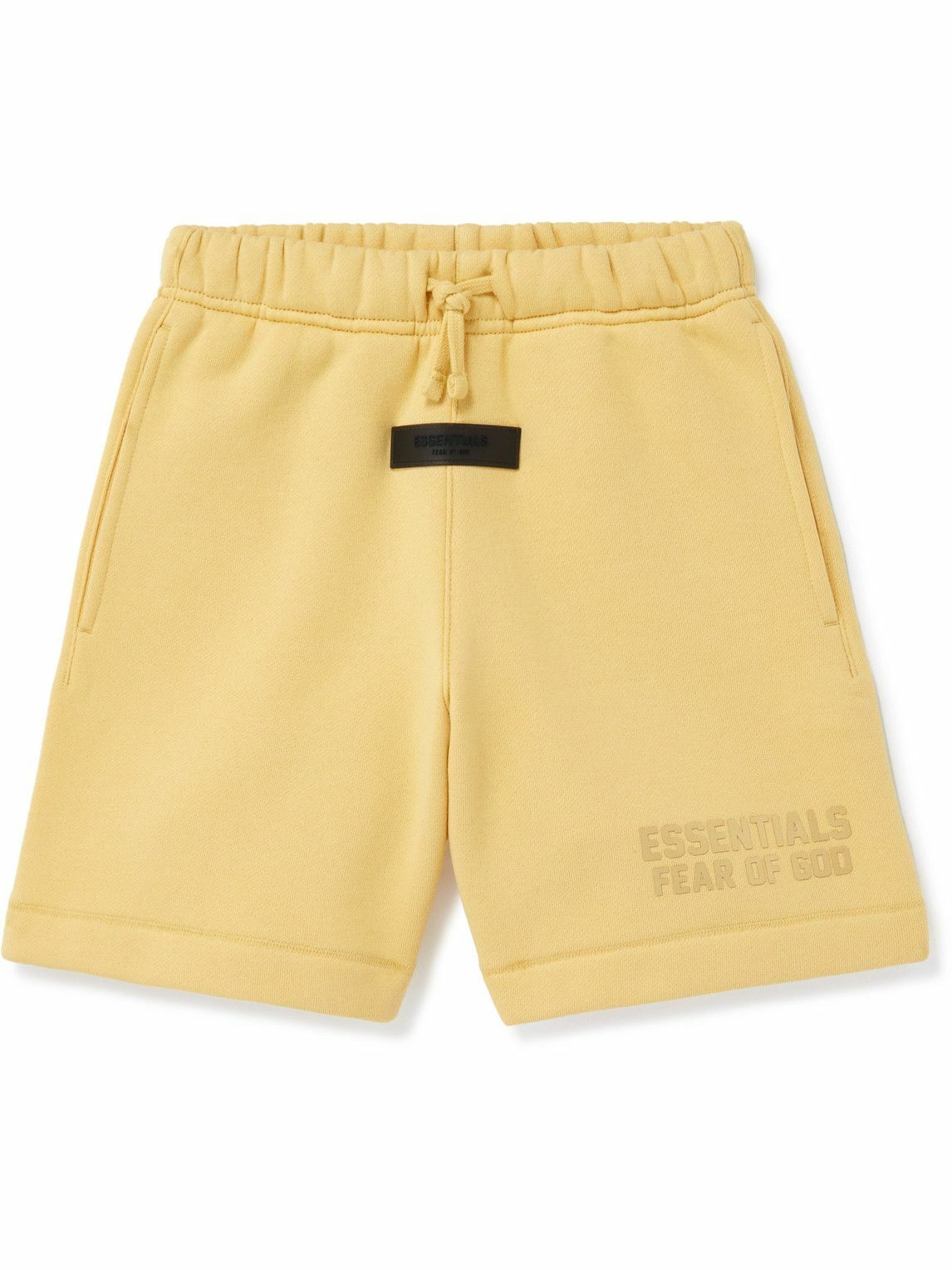 Fear of God Essentials Kids - Logo-Appliquéd Cotton-Blend Jersey Drawstring  Shorts - Yellow Fear Of God