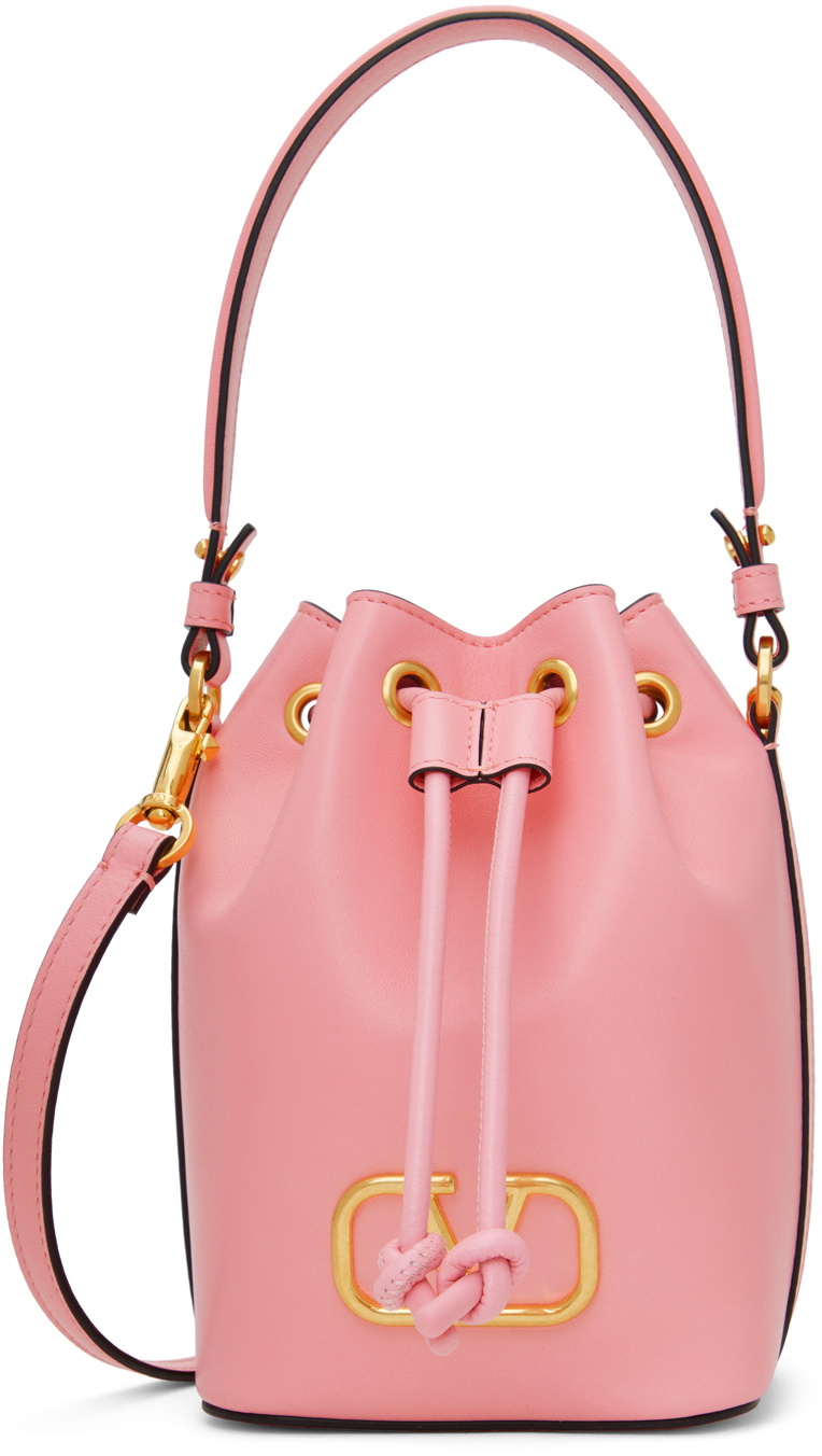 Valentino Garavani Pink VLogo Signature Mini Bucket Bag